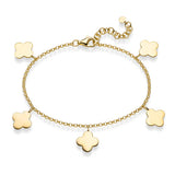 Armband Kleeblatt Charity Groß aus 925 Sterling Silber goldplattiert