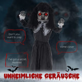 Animiertes Lolita-Mädchen mit Sound, LED & Bewegung Halloween-Dekoration, 160cm