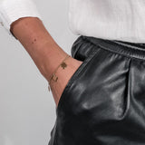 Armband Kleeblatt Charity Groß aus 925 Sterling Silber goldplattiert