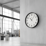 Riesige Hallen-Funk-Wanduhr Aluminium, klassische Anzeige, Funkuhr, Ø 50,5 cm