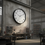 Riesige Hallen-Funk-Wanduhr Aluminium, klassische Anzeige, Funkuhr, Ø 50,5 cm