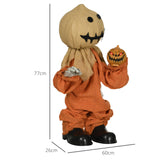 Animierte Halloween-Dekoration – Vogelscheuche mit Bewegung, Sound & LED, 77 cm