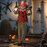 Animierte Halloween-Dekoration – Riesen-Clown mit Hammer, LED-Augen & Sound, 173 cm