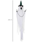 Animierte Halloween-Dekoration – Hängender Gefangenengeist mit Sound & LED, 204 cm