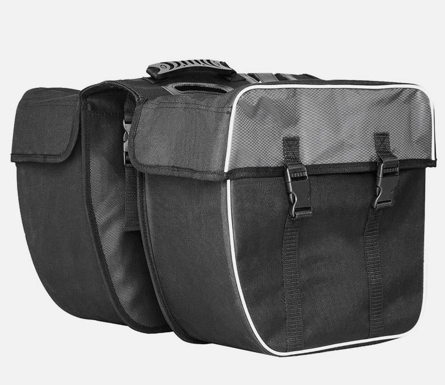 doppelte fahrradtaschen gepäckträger Doppel Gepäckträger Tasche Double für Fahrrad Fahrradtasche Gepäcktasc –  Poochy-Couture