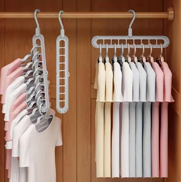 Platzsparender 9-Loch Faltbarer Kleiderbügel – Der ideale Organizer fü –  Poochy-Couture