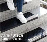 Lebensretter: 5er Set Gummi-Stufenmatten selbstklebend für außen und innen. Gummimatte Antirutschmatte 3 Größen