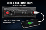 FM-Autoradio 1-DIN mit neuester Technik 45W USB SD TF Aux Bluetooth Freisprechen und FM Empfang