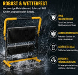LED Baustrahler Flutlicht 200 Watt (2x100 Watt) mit Ständer. 230 Volt. IP66.