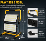 LED Baustrahler Flutlicht 200 Watt (2x100 Watt) mit Ständer. 230 Volt. IP66.
