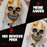 Animierte Halloween 1,78m Dekoration Horror-Braut mit Spezialeffekten und Soundfunktion rote Augen mit Leuchtern