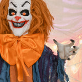Animierte Halloween-Dekoration – Grusel-Clown mit Sound, LED & Bewegung, 168 cm