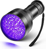 UV Schwarzlicht Taschenlampe HD51 mit 51 LEDs (395 nm) zur Erkennung eingetrockneter Tierurin-Flecken