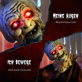 Lebensgroße animierte Halloween-Dekoration – Hexe mit Laterne, Sound & LED, 150cm