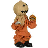 Animierte Halloween-Dekoration – Vogelscheuche mit Bewegung, Sound & LED, 77 cm
