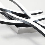 Schwarze LED-Deckenleuchte – dimmbare 24W Deckenlampe in Chrom-Alu für Büro, Wohnzimmer & Flur