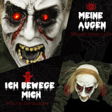 Halloween Dekoration kriechender Zombie 167 cm  LED-Lichter Soundfunktion