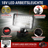 Extrem helle professionelle Akku-LED-Arbeitsleuchte 7 Zoll – 59 LEDs / 180 W. Passend zu unseren Akkus.