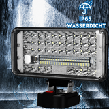 Extrem helle professionelle Akku-LED-Arbeitsleuchte 7 Zoll – 59 LEDs / 180 W. Passend zu unseren Akkus.