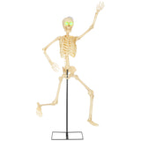 Animierte Halloween-Dekoration – Skelett mit LED-Augen, Sound & Bewegung, 152 cm
