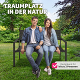Aluminium Gartenbank Parkbank 2-Sitzer in Holz-Optik.
