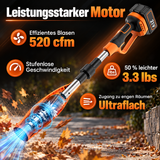Faltbarer Akku-Laubbläser – ultraleicht, kompakt inkl. 2 Li-Ion-Akkus und Ladegerät.