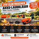 Faltbarer Akku-Laubbläser – ultraleicht, kompakt inkl. 2 Li-Ion-Akkus und Ladegerät.