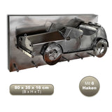 Kunst aus Stahl. (3D) Oldtimer-Wandgarderoben. 80 cm. Hakenleiste Paneel 80x35x16cm 4 künstlerische Modelle in Handarbeit.