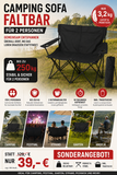 Campingsofa faltbar Camping Bank schwarz. Faltbar für 2 Personen. Nur 3,2 Kg. Immer dabei.