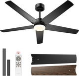 Deckenventilator mit LED Beleuchtung 132cm 6+1 Geschwindigkeiten Timer Leise Dimmbar Fernbedienung