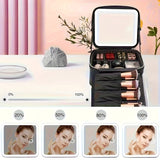 Kosmetiktasche mit Doppelspiegel, LED-beleuchtet. Make-up Tasche. Schminkkoffer für Damen