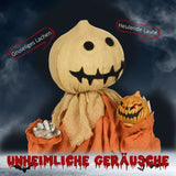 Animierte Halloween-Dekoration – Vogelscheuche mit Bewegung, Sound & LED, 77 cm