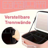 Kosmetiktasche mit Doppelspiegel, LED-beleuchtet. Make-up Tasche. Schminkkoffer für Damen