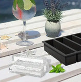 Coole Drinks, edle Form: 4er-Silikon-Eiswürfelform für extra lange Eiswürfel