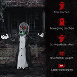 Halloween Dekoration erschreckender Zombie 102 cm LED-Lichter und Soundfunktion