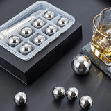 Coole Drinks, edle Form: 8er-Set Edelstahl Eiskugeln