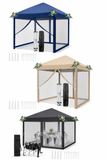 Faltpavillon 2 x 2 m Pop-Up – Partyzelt, Eventzelt & Gartenzelt mit 4 Moskitonetzen in Grau, Blau oder beige