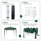 Faltpavillon wasserdicht. Pop Up. Mit 4 Seitenteilen. 2x2 Meter. Gartenzelt. Partyzelt. UV50+ Schutz. Einfaches Faltsystem.