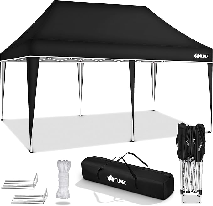 Faltpavillon wasserdicht. Pop Up. Ohne Seitenteile. 3x6 Meter. Gartenz – Poochy-Couture