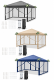 Faltpavillon 3 x 6 m Pop-Up – Partyzelt, Eventzelt & Gartenzelt mit 4 Moskitonetzen in Grau, Blau oder beige
