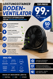 Windmaschine Bodenventilator Ø50 cm mit 90 Watt. Kunststoffgehäuse.