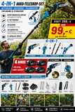 Akku Hoch-Astschneider und Astsäge 4-in-1 mit Kettensäge, Astschere & Teleskopstiel – 600W