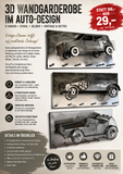 Kunst aus Stahl. (3D) Oldtimer-Wandgarderoben. 80 cm. Hakenleiste Paneel 80x35x16cm 4 künstlerische Modelle in Handarbeit.