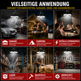 Akku-LED-Hängeleuchte – Flexible Akku-Deckenleuchte auch zum Hinstellen mit höhenverstellbarer Stahlseil-Aufhängung