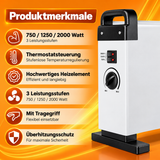 Leistungsstarker Konvektor für angenehme Wärme. 3 Stufen einstellbar bis 2000 Watt mit Thermostat