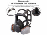 Vollgesichts-Atemschutzmaske mit 2 Gasfiltern und 10 Partikelfiltern