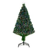 Künstlicher Weihnachtsbaum mit LED-Lichtern, 120 cm, Glasfaser-Beleuchtung, Grün