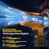 Sonderposten: Starker Akku-Laubbläser 21 V – 700W Hochleistung mit 200 m/s Luftstrom