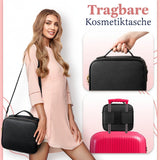 Kosmetiktasche mit Doppelspiegel, LED-beleuchtet. Make-up Tasche. Schminkkoffer für Damen