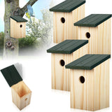Hochwertige 4x Vogelhäuser aus Massivholz – Sicherer Nistplatz für heimische Gartenvögel